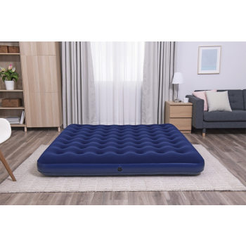 Dmuchany Materac do spania King 2-osobowy flokowany BESTWAY 203x183x22cm + Zestaw naprawczy